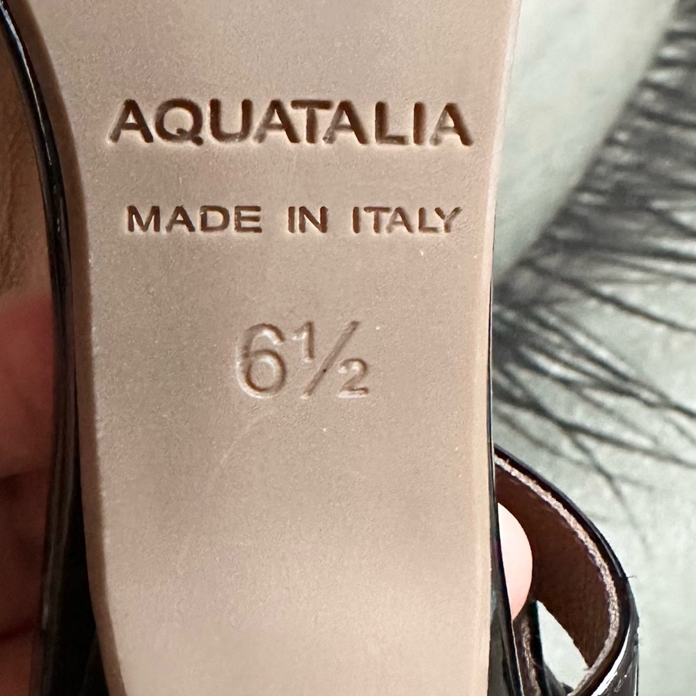 🌸AQUATALIA🌸 Rosetta Patent Slingback Sandal Black Size:6.5 - Picture 11 of 12